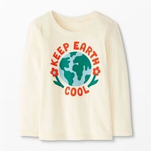 Hanna Andersson Kids Cream Graphic Tee Keep Earth Cool Size 120 cm US 6/7